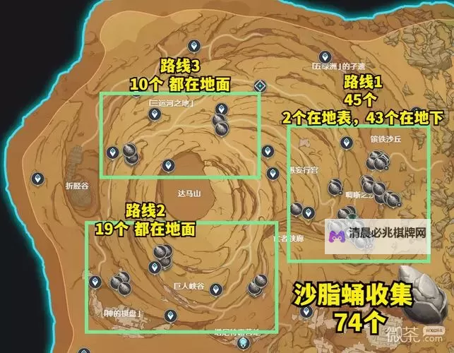 《原神》3.7艾尔海森突破材料获取方法 沙脂蛹收集路线图1
