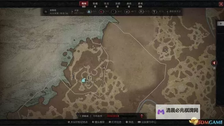 《暗黑破坏神4》索格伦莉莉丝祭坛收集路线图1